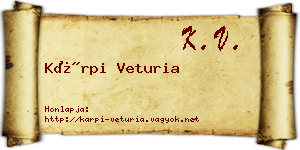 Kárpi Veturia névjegykártya